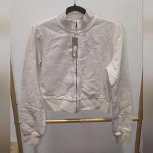 SKIMS Women's Boyfriend Fleece Track Jacket In Buff Size M